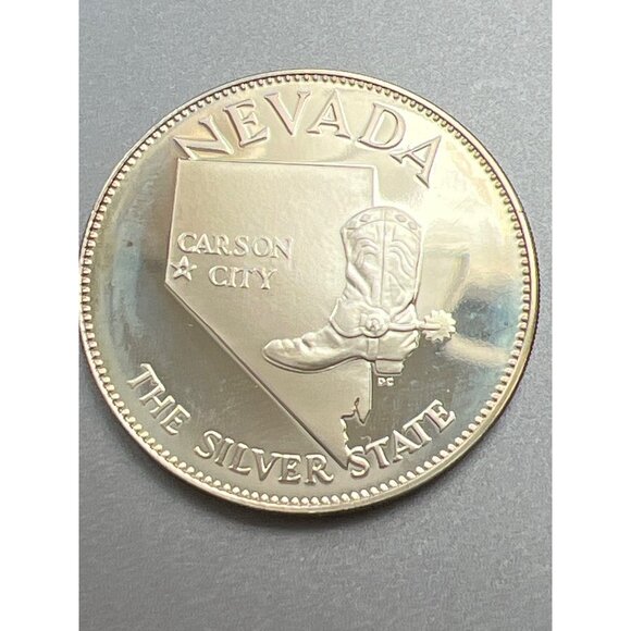 Franklin Mint State of Union Sterling Silver Nevada Commemorative Coin - Picture 1 of 2
